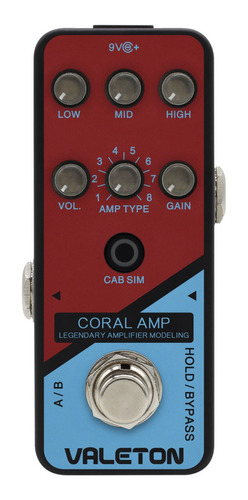 Pedal Valeton Crl-5 P/ Guit. Coral Amp Modelador De Ampli.