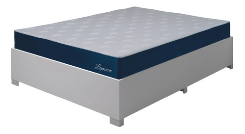 Cama Box Casal Desmontável C/ Colchão Molas Lamore Azul