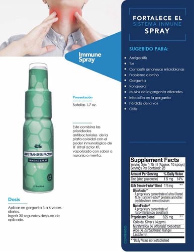 Immune Spray / Amigdalitis / Garganta / Tos / Otitis