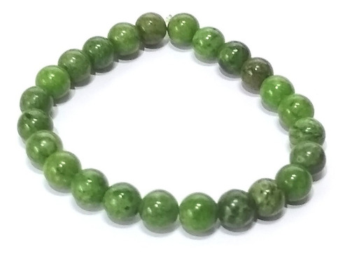 Pulseira Esferas De Pedra Natural Jaspe Verde Para Proteção