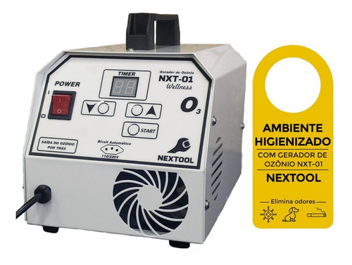 Nxt-01 Gerador De Ozônio P/ Ambientes E Automóveis - Branco