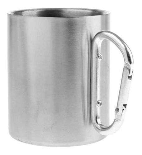 Vaso Portatil De Acero Inoxidable Con Mosqueton Taza Camping