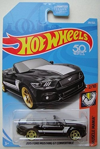Hot Wheels Muscle Mania 2/10, Black 2015 Ford Mustang 7knpt