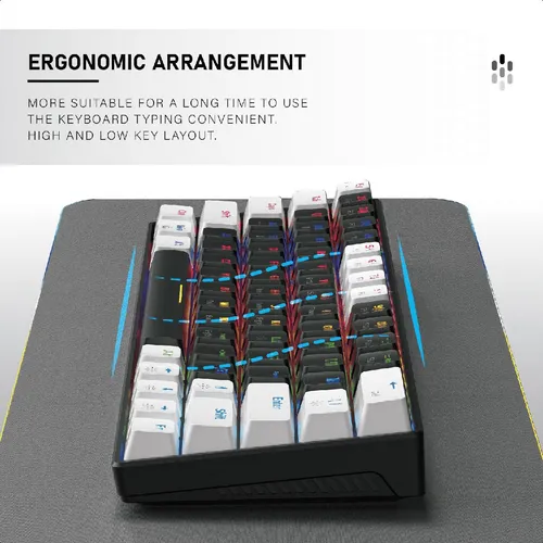 Zifriend Ka646 Mechanical Gaming Keyboard 63 Keys Black Gray Zifriend Ka646 Mechanical Gaming Keyboard 63 Keys Black Gray