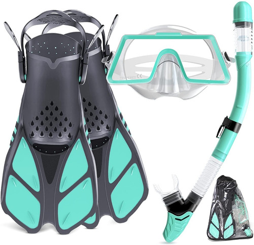 Set De Snorkel/buceo Para Adultos Máscara + Aletas (talla L)