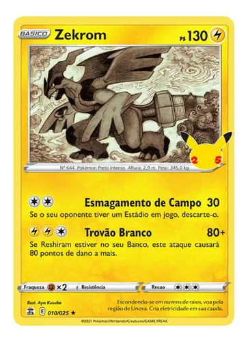 Carta Pokémon Lendário Zekrom Celebrações