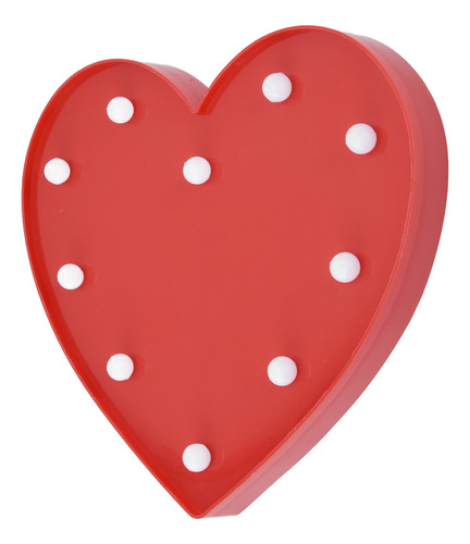 Bonita Luz Nocturna En Forma De Corazón, 10 Led, Funciona Co