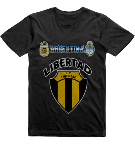 Remera Algodon Negra Libertad De Sunchales