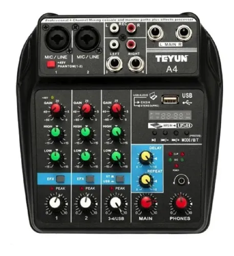 comprar A Consola Interfaz Audio Mixer 4 Canales Tu04 Usb Bluetooth