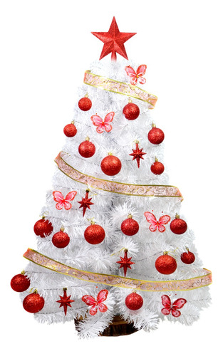 Árbol De Navidad Xl Blanco 1mt Con Kit 30 Pzas - Sheshu