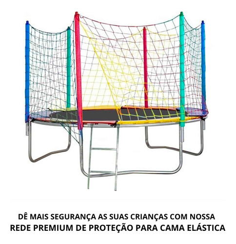 Rede Tela De Proteção Colorida 2,00 Metros Para Pula Pula Cama Elástica Val Brinquedos