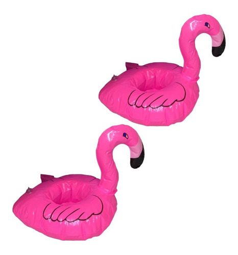 Inflable Porta Vasos Flamingo 10 Pieza Flotador Lata