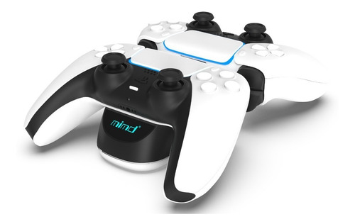 Imagen 8 de 10 de Base Doble Carga Rapida Joystick Ps5 Indicador Caga Led Usb