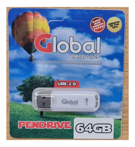 Pendrive Global Usb 64 Gb 2.0 Con Capuchón