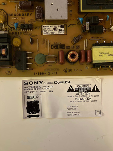 Tarjeta Placa Fuente De Poder Para Tv Sony Kdl-40r455a