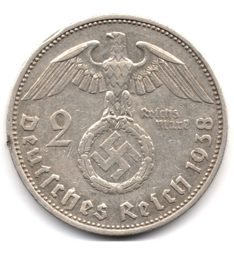 Alemania 2 Reichsmark 1938 A Tercer Reich Plata