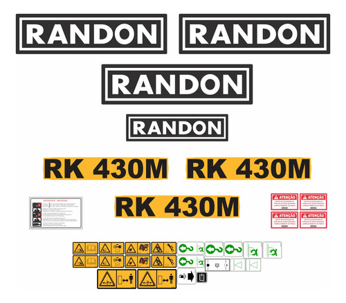 Kit Adesivo Retroescavadeira Randon Rk430m Gráfico Rk 430m