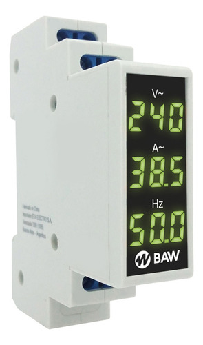 Volt-amp-hz Digital Verde 1 Modulo Din Baw