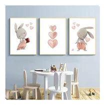 Comprar Cuadros Infantiles Nordicos Animalitos 30x40 Set 3 Conejos R