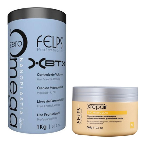 Felps Xbtx Sem Formol Omega Zero 1kg + Máscara Xrepair 