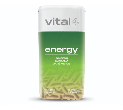 Energía Vital4 Ginseng Guaraná Café Verde 60 Cápsulas