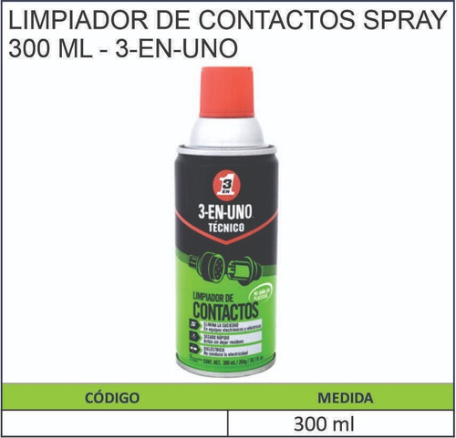 Limpiador De Contactos 300 Ml - 3-en-uno
