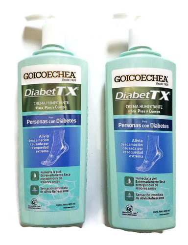 2 Pk. Goicoechea Diabet Tx Para Pies Y Todo El Cuerpo Set