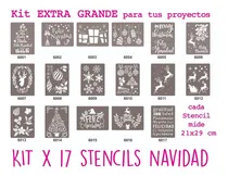 Comprar Kit X 17 Stencils Navidad 21x29 Cm Noreste Ideas