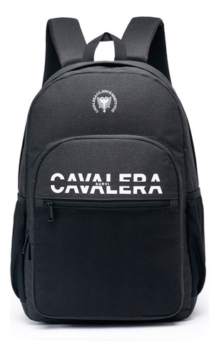 Mochila Espaçosa Cavalera Resistente Cor Preto
