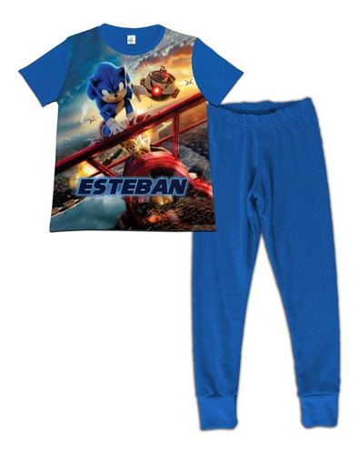 Pijama Niño Manga Corta Sonic 2 Algodon