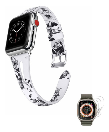 Correa De Cuero Y Mica Para Apple Watch Iwatch Se 9 8 7 6 5