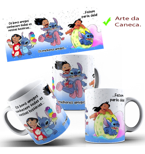 Caneca Personalizada Lilo Stitch Os Melhores Amigos E Caixa