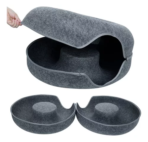 Cama Tipo Tunel Rascador Cuna Interactiva Gatos Dona Xl Ax