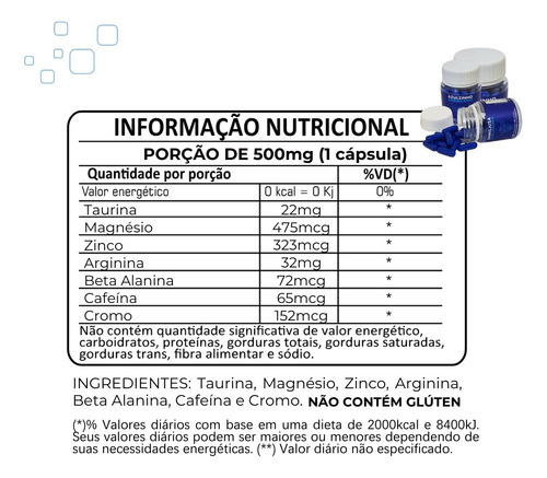 Azulzinho Americano 180 Cápsulas - Kit 3 Potes Original