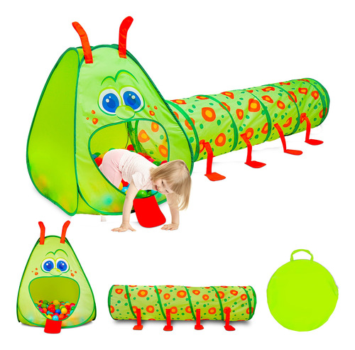 Túnel De Juego Y Tienda De Campaña Kiddey Caterpillar Para N