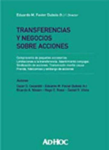 Transferencias Y Negocios Sobre Acciones Favier Dubois