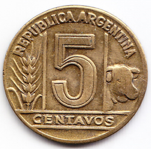 Moneda Argentina 5 Centavos 1946