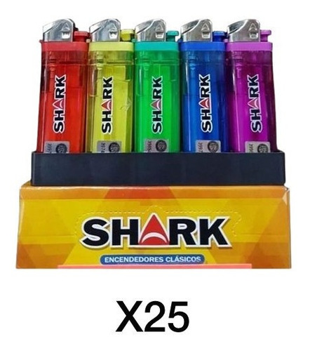 Encendedores Transparentes Recargables Shark X25u