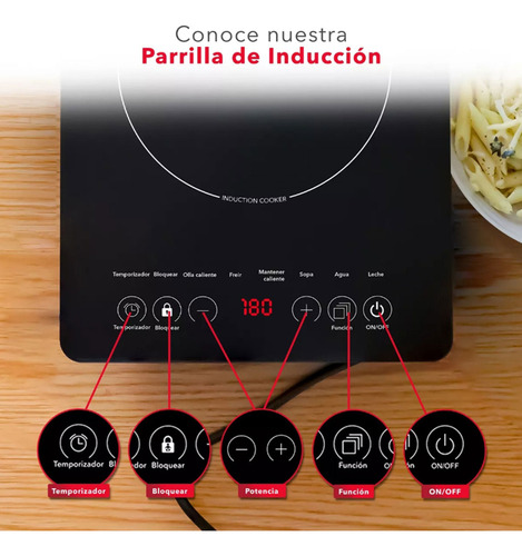 Keluona Kl-2a1 Parrilla De Inducción Eléctrica Cocina Color Negro