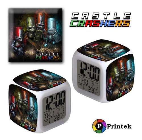 Reloj Despertador Iluminado Castle Crashers - Varios Diseños