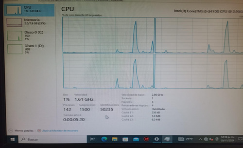 Rapido Cpu Dell Vostro 270s Core I5 Ram 8 Gb Ssd 120 Gb !!! (Reacondicionado)