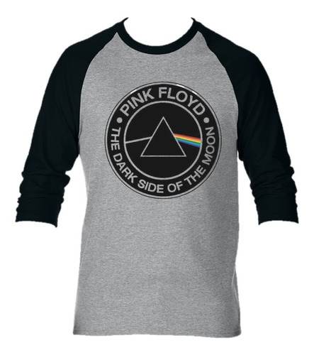 Camiseta Manga Larga  Pink Floyd Camibuso Gris
