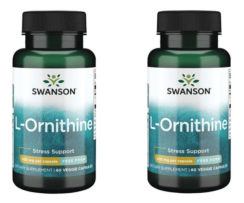 L-ornithine Ornitina Swanson Pura 500mg Pack 2x Envio Gratis