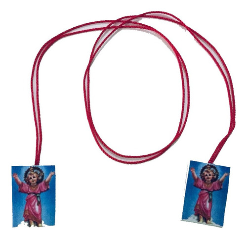 12 Collar Hilo Rojo Escapulario Divino Niño Jesus