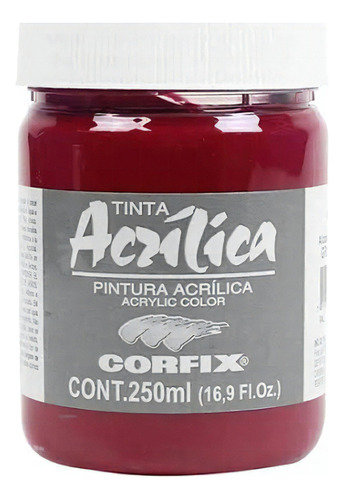 Tinta Acrílica Corfix 250ml Alizarin Crimson 104 Gr 2