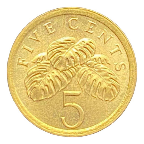 Singapur - 5 Cents - Año 1990 - Km #50 - Planta