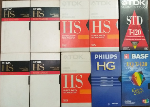 Pack X 10 Vhs Cassetes P/grabar-varias Marcas.buen Estado-0c