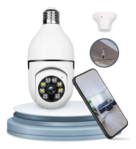 Camera Segurança Lampada Wifi Espia C/rastreio Orbitronic Cor Branco