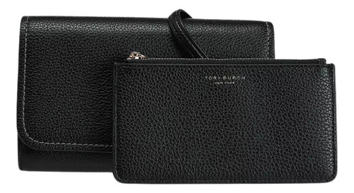 Bolsa Tory Burch Thea Flat Wallet Crossbody Black