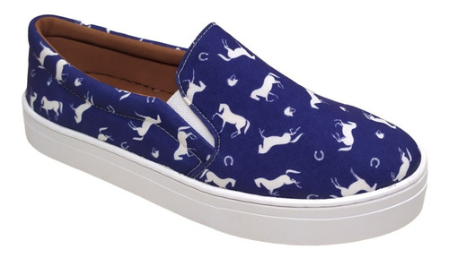 Imagem 4 de 7 de Slip On Tenis Feminino Casual Animal Print Cavalo Confort